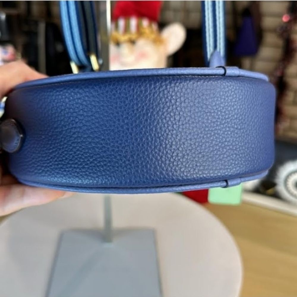 COACH KIA BLUE COLORBLOCK ROUND CIRCLE CANTEEN CROSSBODY BAG GUITAR STRAP - Picture 13 of 16